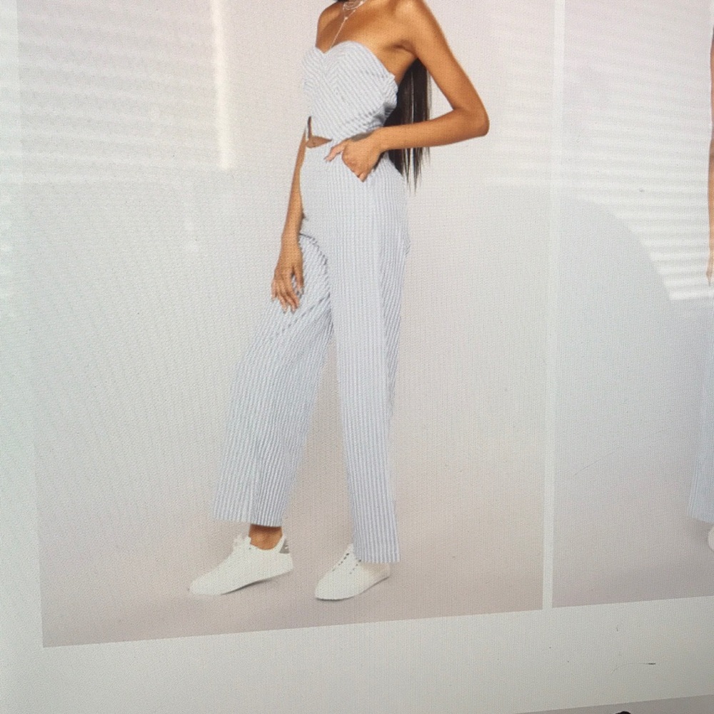 Cruise ship stripe jumpsuit